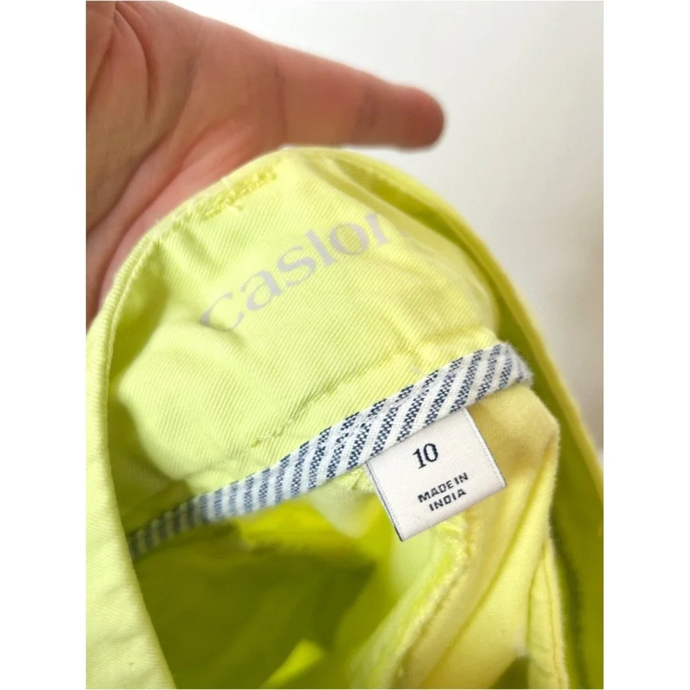 Caslon Nordstrom Women's Colorful Neon Yellow‎ Green Shorts 10